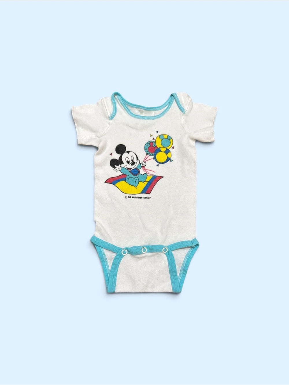 Vintage Mickey Mouse Dundee One Piece Baby Boys Newborn Up to 13 Pounds 80s